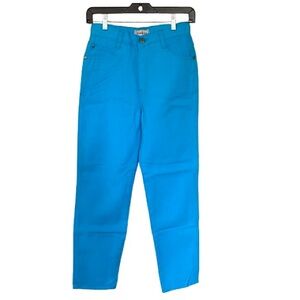 Vintage Bonjour Girl's Teal Jeans Size 14 High Waisted Tapered Fit 80’s 90’s NEW